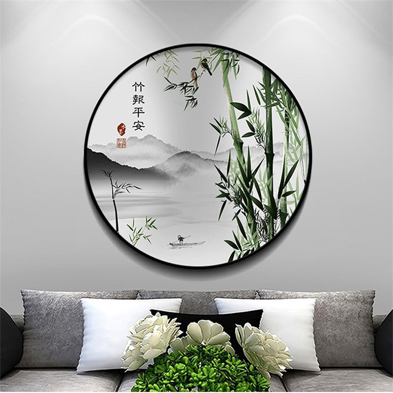 Tableau Chinois Rond Bambous