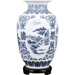 vase chinois blanc bleu