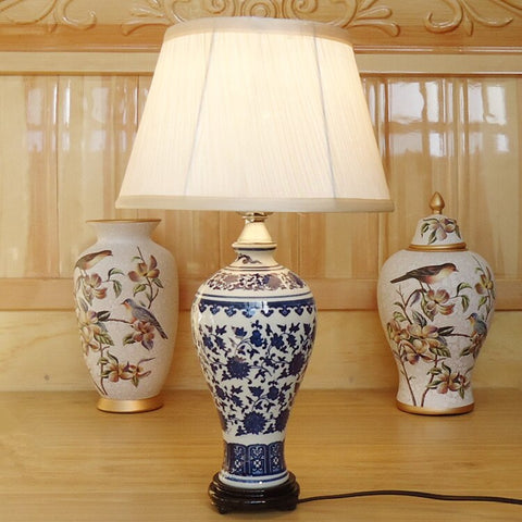 lampes chinoises porcelaine sur pied