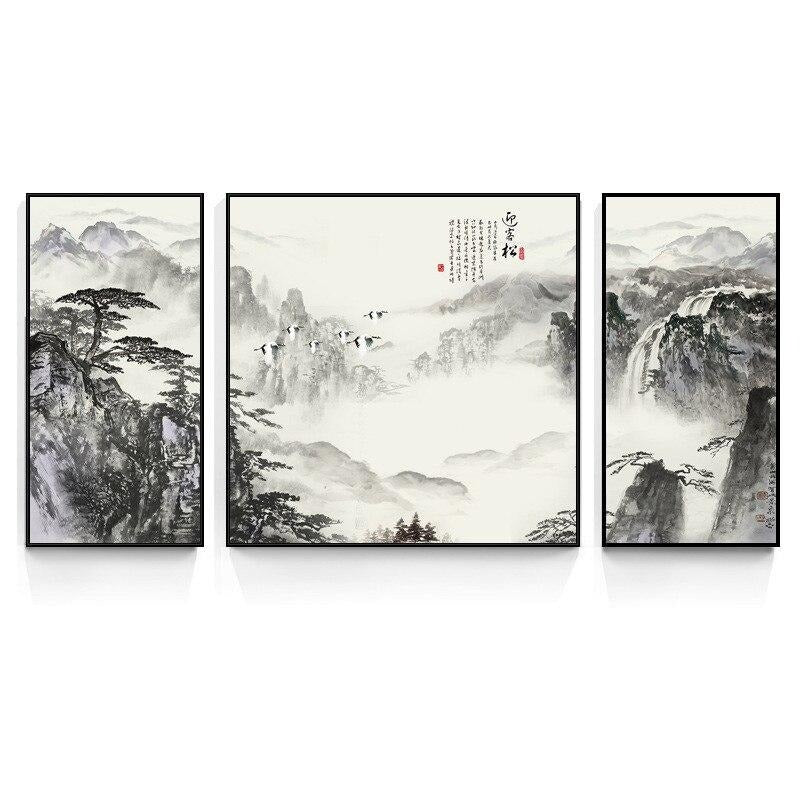 Tableau Triptyque Paysage Chinois