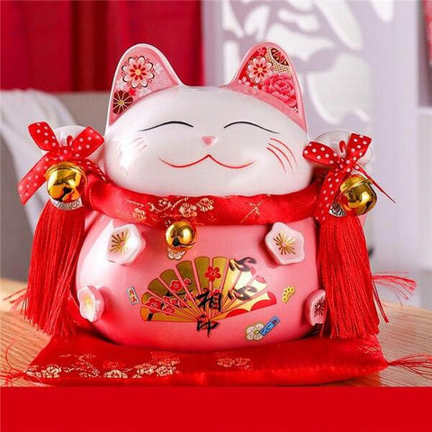 Maneki neko chat japonais porte-bonheur, procure chance et bonheur